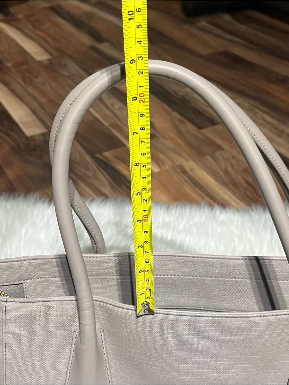 DAGNE DOVER Signature Legend Coated Canvas Large Laptop Tote Bag Gray / Taupe